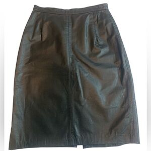 Elegant Black Leather Skirt